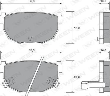 Ween 151-2406 - Bremžu uzliku kompl., Disku bremzes ps1.lv