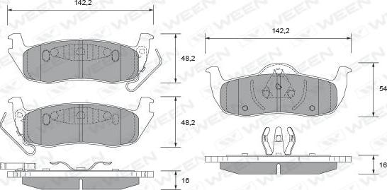 Ween 151-2506 - Bremžu uzliku kompl., Disku bremzes ps1.lv