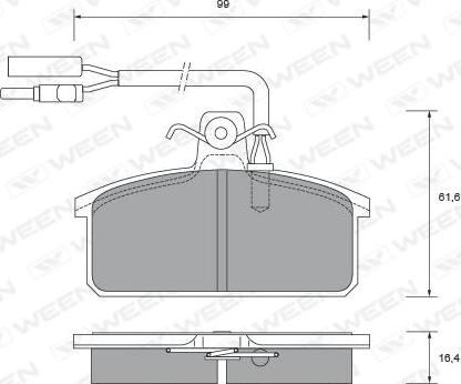 Ween 151-2508 - Bremžu uzliku kompl., Disku bremzes ps1.lv