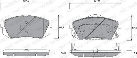 Ween 151-2579 - Bremžu uzliku kompl., Disku bremzes ps1.lv