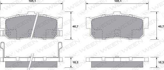 Ween 151-2604 - Bremžu uzliku kompl., Disku bremzes ps1.lv