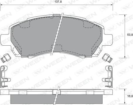 Kager 35-0691 - Bremžu uzliku kompl., Disku bremzes ps1.lv