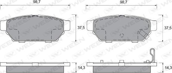 Ween 151-2107 - Bremžu uzliku kompl., Disku bremzes ps1.lv