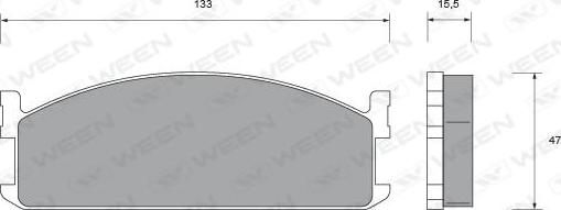 Ween 151-2365 - Bremžu uzliku kompl., Disku bremzes ps1.lv