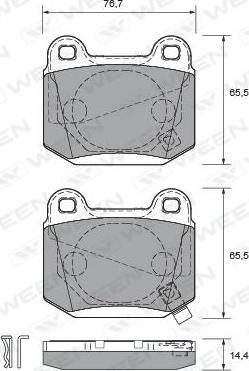 Magneti Marelli 600000099920 - Bremžu uzliku kompl., Disku bremzes ps1.lv