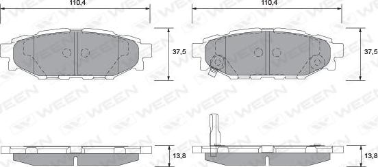 Ween 151-2336 - Bremžu uzliku kompl., Disku bremzes ps1.lv