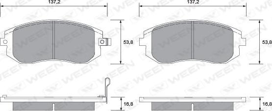 Ween 151-2299 - Bremžu uzliku kompl., Disku bremzes ps1.lv