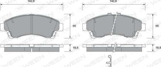 Ween 151-2290 - Bremžu uzliku kompl., Disku bremzes ps1.lv