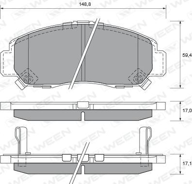 4U Autoparts 22334HN - Bremžu uzliku kompl., Disku bremzes ps1.lv