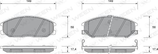 Ween 151-2268 - Bremžu uzliku kompl., Disku bremzes ps1.lv