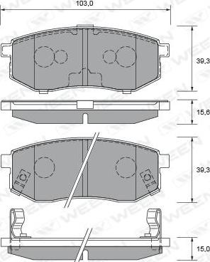 Japanparts PP-K02MK - Bremžu uzliku kompl., Disku bremzes ps1.lv