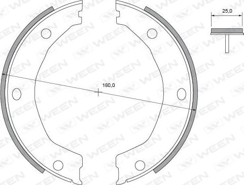 Ween 152-2490 - Bremžu loku kompl., Stāvbremze ps1.lv