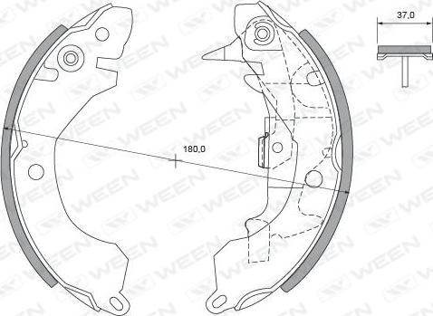 Ween 152-2308 - Bremžu loku komplekts ps1.lv