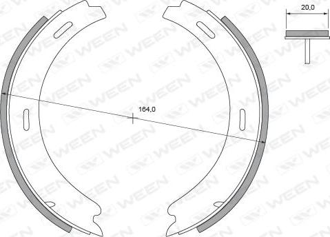 Ween 152-2296 - Bremžu loku kompl., Stāvbremze ps1.lv