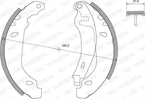 Ween 152-2291 - Bremžu loku komplekts ps1.lv