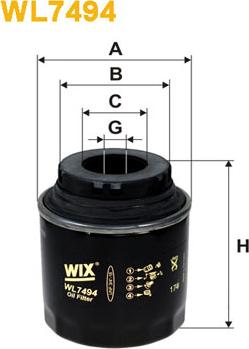 WIX Filters WL7494 - Eļļas filtrs ps1.lv