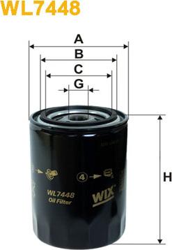 WIX Filters WL7448 - Eļļas filtrs ps1.lv