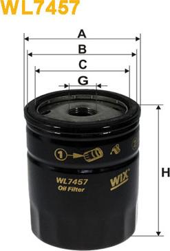 WIX Filters WL7457 - Eļļas filtrs ps1.lv