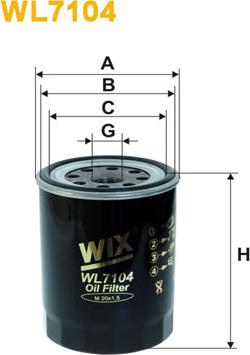 WIX Filters WL7104 - Eļļas filtrs ps1.lv