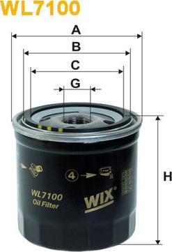 WIX Filters WL7100 - Eļļas filtrs ps1.lv