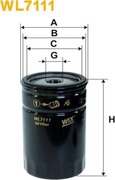 WIX Filters WL7111 - Eļļas filtrs ps1.lv