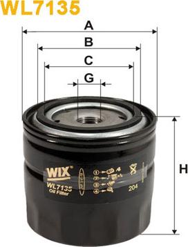 WIX Filters WL7135 - Eļļas filtrs ps1.lv