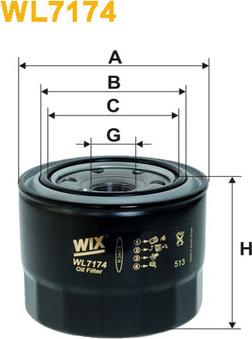 WIX Filters WL7174 - Eļļas filtrs ps1.lv