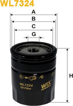 WIX Filters WL7324 - Eļļas filtrs ps1.lv