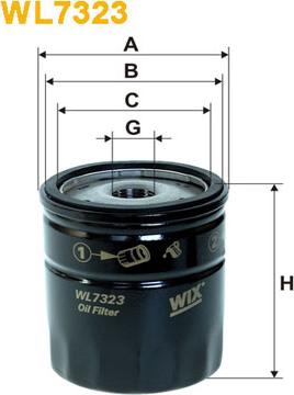 WIX Filters WL7323 - Eļļas filtrs ps1.lv