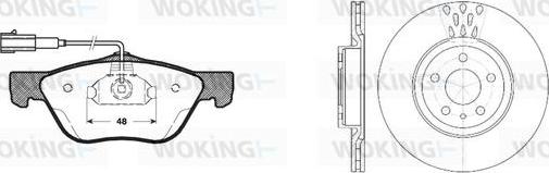 Woking 84893.00 - Bremžu komplekts, Disku bremzes ps1.lv
