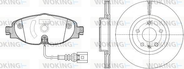 Woking 814153.00 - Bremžu komplekts, Disku bremzes ps1.lv