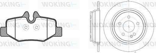 Woking 810103.00 - Bremžu komplekts, Disku bremzes ps1.lv