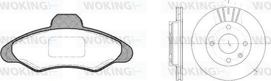 Woking 82313.00 - Bremžu komplekts, Disku bremzes ps1.lv