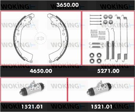 Woking 3650.00 - Bremžu loku komplekts ps1.lv