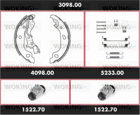 Woking 3098.00 - Bremžu loku komplekts ps1.lv