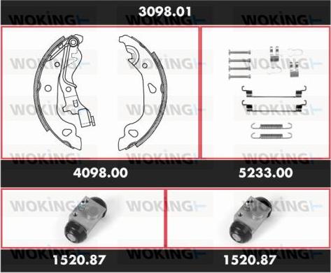 Woking 3098.01 - Bremžu loku komplekts ps1.lv