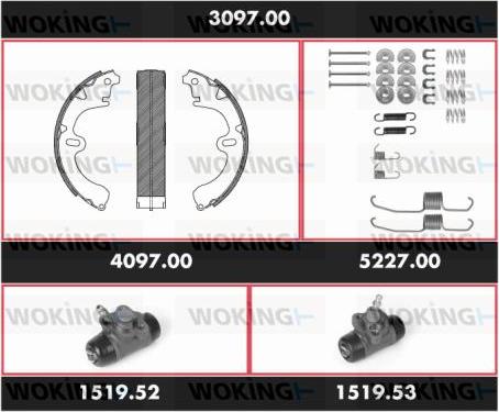 Woking 3097.00 - Bremžu loku komplekts ps1.lv