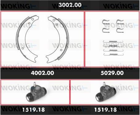 Woking 3002.00 - Bremžu loku komplekts ps1.lv