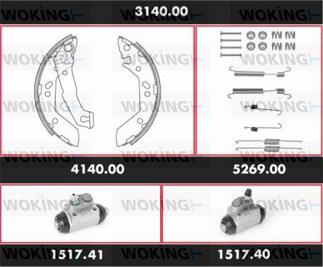 Woking 3140.00 - Bremžu loku komplekts ps1.lv