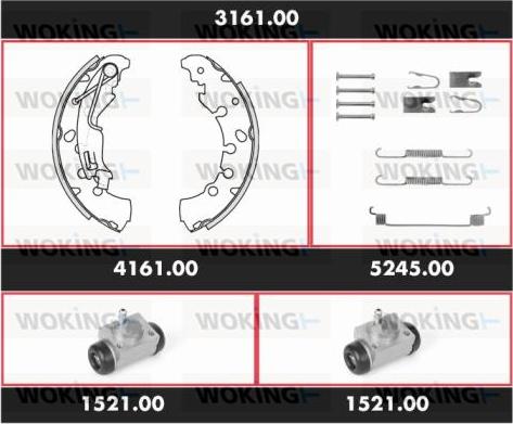 Woking 3161.00 - Bremžu loku komplekts ps1.lv