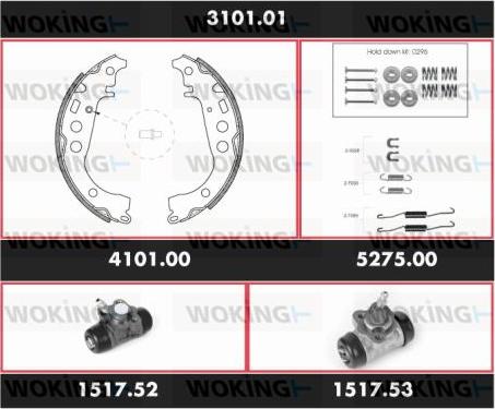 Woking 3101.01 - Bremžu loku komplekts ps1.lv