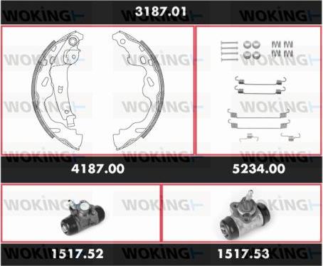 Woking 3187.01 - Bremžu loku komplekts ps1.lv