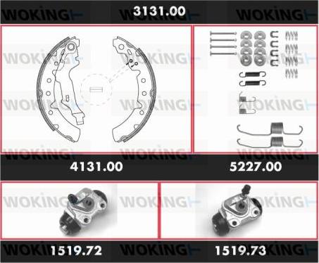 Woking 3131.00 - Bremžu loku komplekts ps1.lv