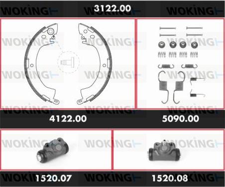 Woking 3122.00 - Bremžu loku komplekts ps1.lv