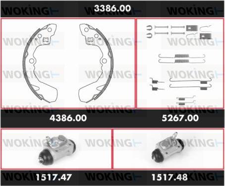 Woking 3386.00 - Bremžu loku komplekts ps1.lv