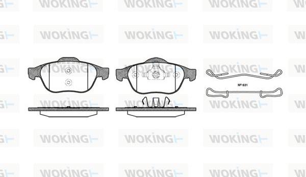 Woking P9433.00 - Bremžu uzliku kompl., Disku bremzes ps1.lv