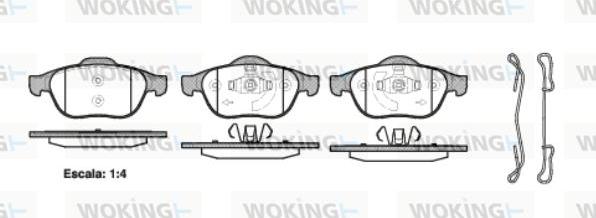 Woking P9433.20 - Bremžu uzliku kompl., Disku bremzes ps1.lv