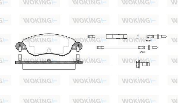 Woking P9293.04 - Bremžu uzliku kompl., Disku bremzes ps1.lv