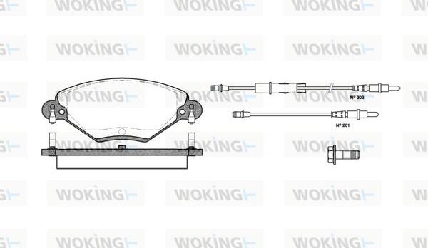 Woking P9283.04 - Bremžu uzliku kompl., Disku bremzes ps1.lv