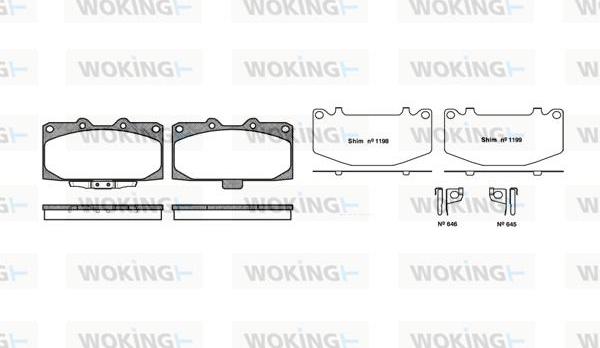 Woking P4993.12 - Bremžu uzliku kompl., Disku bremzes ps1.lv